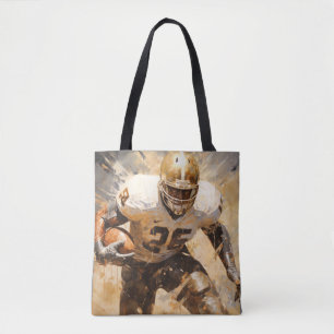 Bolsa Tote Abstrato de pintura desportiva de futebol american