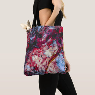 Bolsa Tote Abstrato de Red Agate Crystal Geode