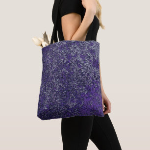 Bolsa Tote Abstrato de textura metálica roxeira roxa-escura