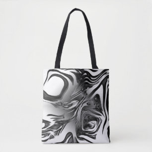 Bolsa Tote Abstrato de Tinta Silver