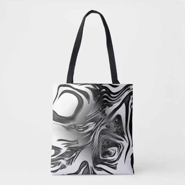 Bolsa Tote Abstrato de Tinta Silver (Frente)