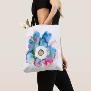 Bolsa Tote abstrato desenhado por uma aquarela