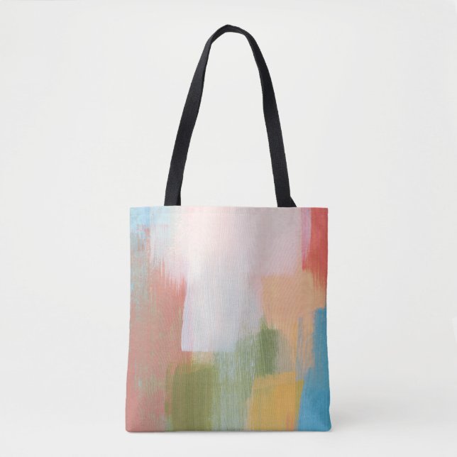 Bolsa Tote Abstrato design de cor. Artística versátil. Bru (Frente)