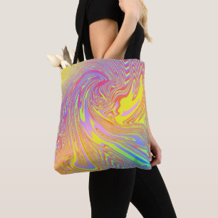 Bolsa Tote Abstrato do Arco-íris Holográfico