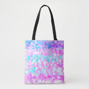Bolsa Tote Abstrato do mosaico verde-rosa azul-púrpura do Pas