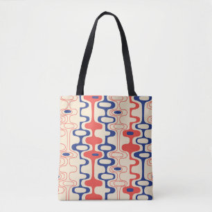 Bolsa Tote abstrato do século médio: design sem costura moder