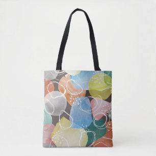 Bolsa Tote Abstrato Doodles: Arte Minimalista De Aquarela