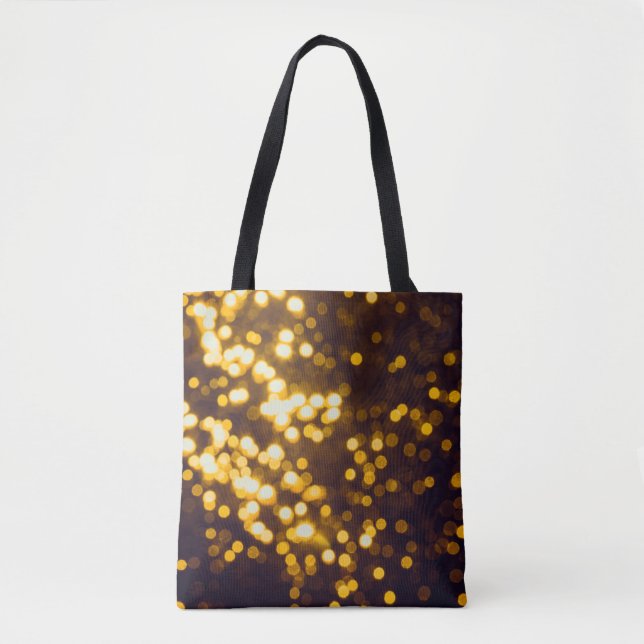 Bolsa Tote Abstrato dourado com fundo preto (Frente)