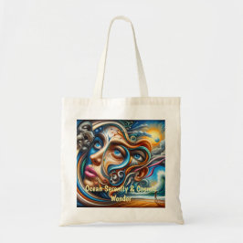 Bolsa Tote Abstrato Dreamscape Ocean Serenity & Cosmic Wonder