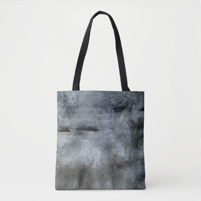 Bolsa Tote Abstrato em Aquarela Preta e Cinza (Frente)