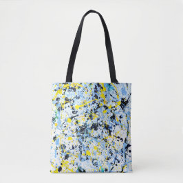 Bolsa Tote Abstrato em azul, amarelo e preto
