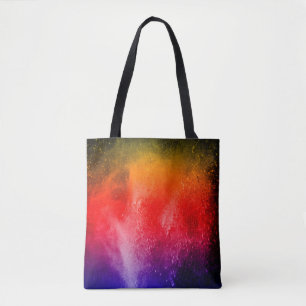 Bolsa Tote Abstrato em pó, fundo pulverizado, movimento de co
