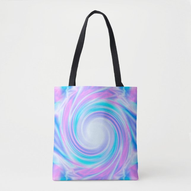 Bolsa Tote Abstrato espiral pastel líquido cor púrpura impres (Frente)