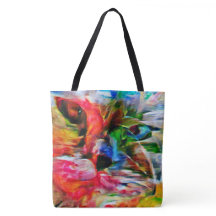 Abstrato Expressionista Colorida Cat Art Impressão