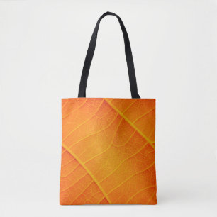 Bolsa Tote Abstrato fechar um texto em folha laranja e amarel