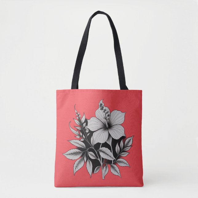 Bolsa Tote abstrato floral (Frente)