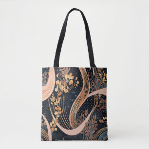 Bolsa Tote Abstrato floral, bolinhas, vinhas