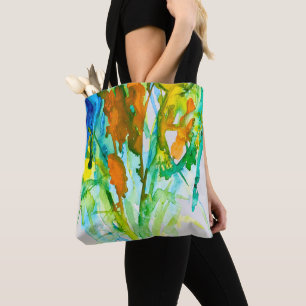 Bolsa Tote Abstrato floral de flores aquáticas