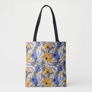 Bolsa Tote Abstrato Floral: Padrão Moderno de Aquarela