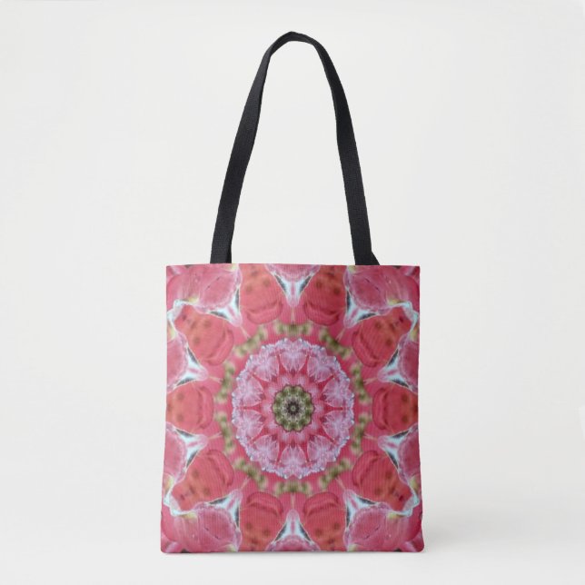Bolsa Tote Abstrato floral rosa (Frente)