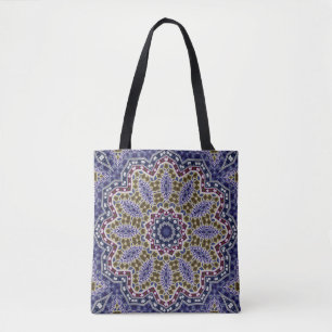 Bolsa Tote Abstrato folk mandala etno tradicional