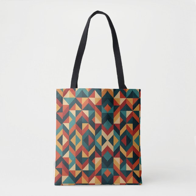 Bolsa Tote abstrato geométrico (Frente)