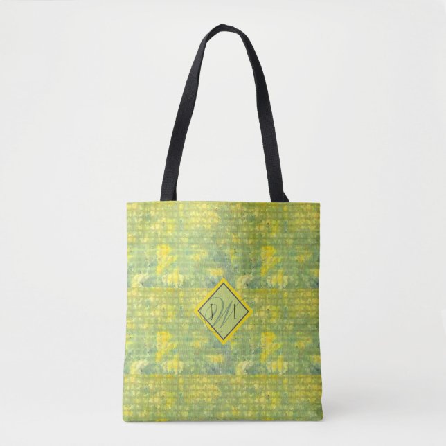 Bolsa Tote Abstrato Geométrico Cheerical Amarelo e Verde (Frente)