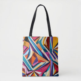 Bolsa Tote Abstrato geométrico face trabalho de arte 1223 - T