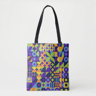 Bolsa Tote Abstrato geométrico forma o padrão sem soldadura