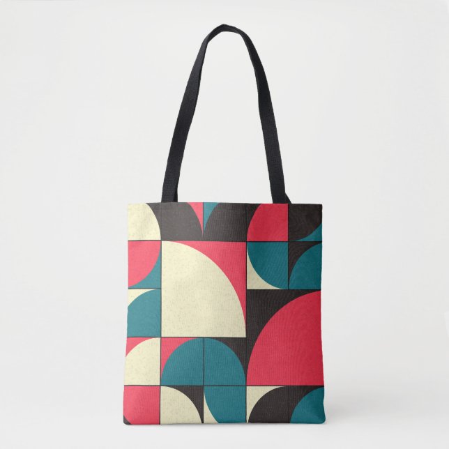 Bolsa Tote Abstrato geométrico, ilustração de arte computacio (Frente)
