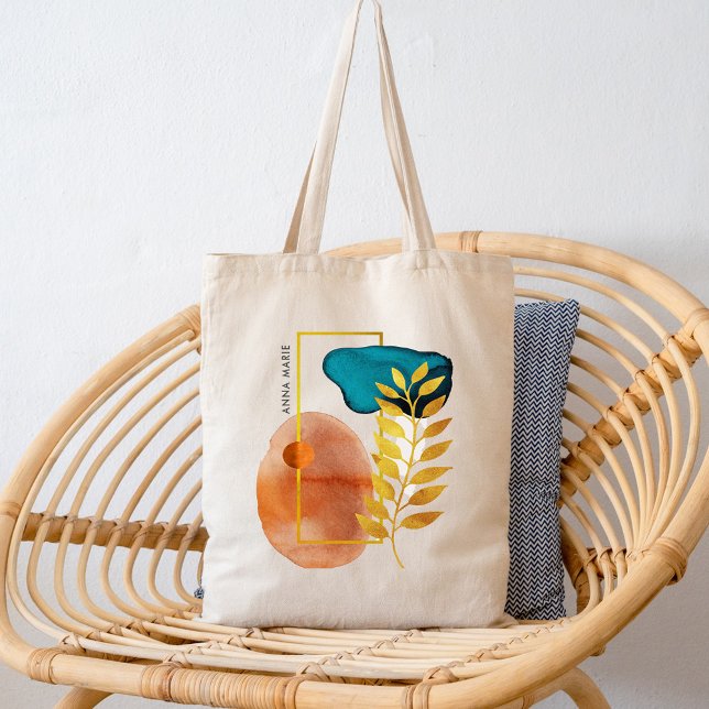 Bolsa Tote Abstrato Geométrico Médio-Século Moderno Minimalis (Criador carregado)