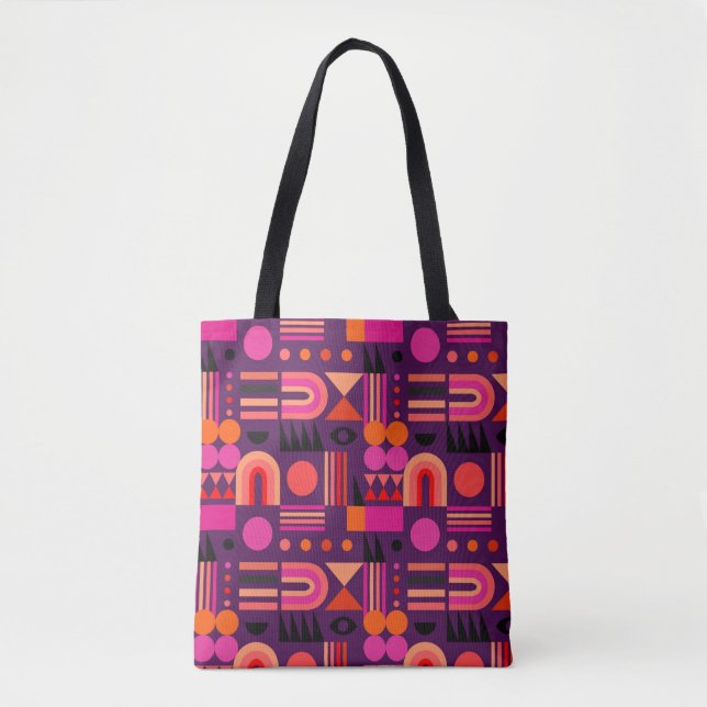 Bolsa Tote Abstrato geométrico sem soldadura com formas de (Frente)