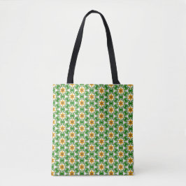 Bolsa Tote Abstrato Geométrico Verde Amarelo Moderno