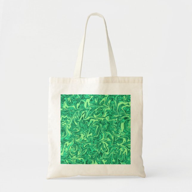 Bolsa Tote Abstrato Green Swirl (Frente)