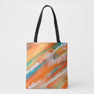Bolsa Tote Abstrato guache pintando diferentes cores brilhant
