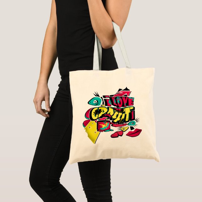 Bolsa Tote Abstrato história em quadrinhos grafite estilo tex (Frente (produto))