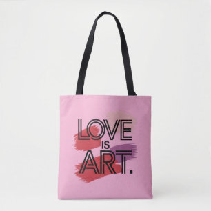 Bolsa Tote Abstrato Love é Art Artists Namorados Minimalista