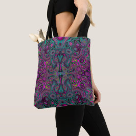 Bolsa Tote Abstrato Magenta e azul-lacrimogênio