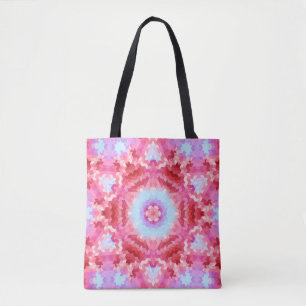 Bolsa Tote Abstrato mandala kaleidoscope em formas redondas