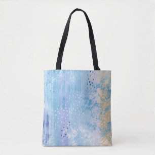 Bolsa Tote Abstrato Mídia mista azul turquesa amarelo