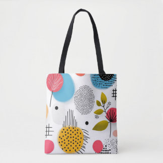 Bolsa Tote Abstrato minimalista com flores