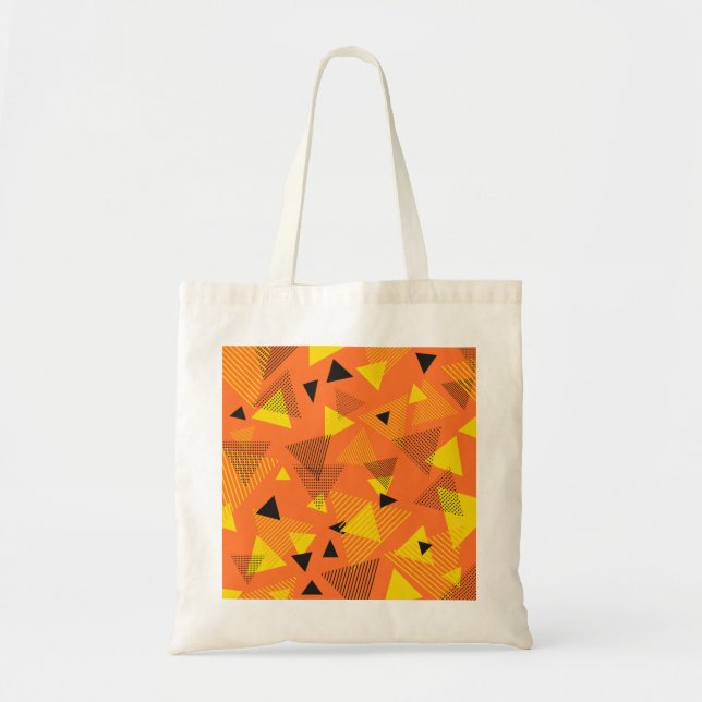 Bolsa Tote Abstrato Modern Art Triangs Orange Yellow (Frente)