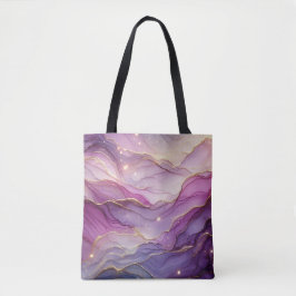 Bolsa Tote Abstrato Modern Purple Chic Sparkle Dourado Pink