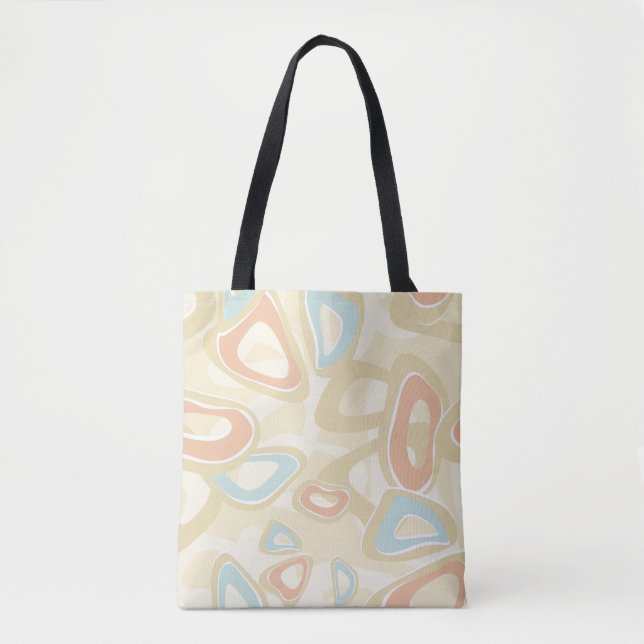 Bolsa Tote Abstrato moderna forma geométrica impressão pastel (Frente)