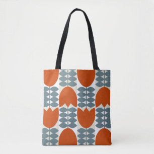 Bolsa Tote Abstrato moderno geométrico com flores estilizada