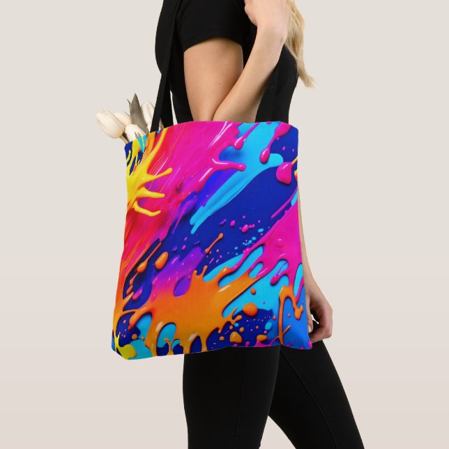 Bolsa Tote Abstrato Neon Paint DriDesign (Close Up)
