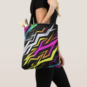 Bolsa Tote Abstrato Neon Stripes