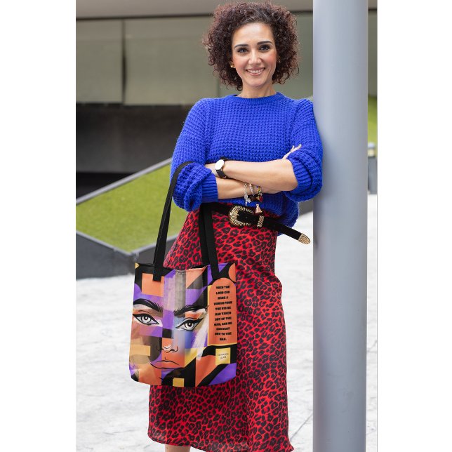 Bolsa Tote Abstrato O Senhor Fez Uma Mulher Fé Cristã (Criador carregado)