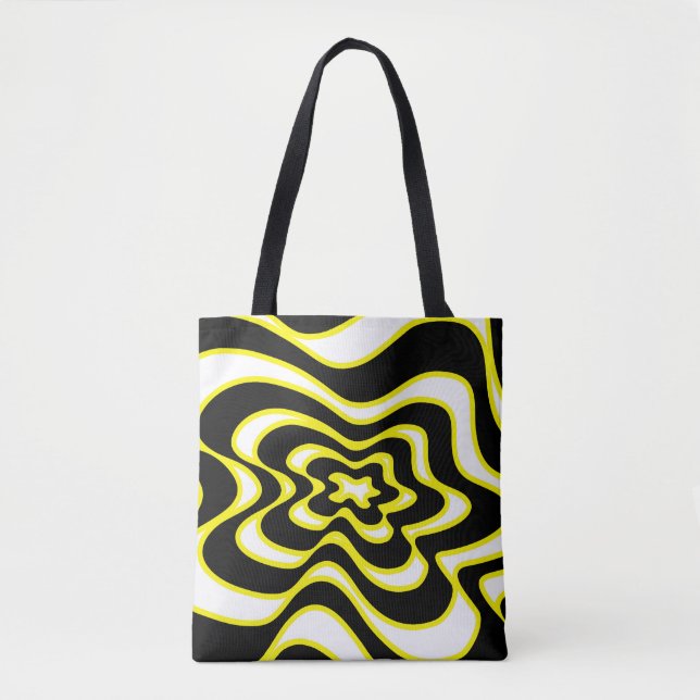 Bolsa Tote Abstrato padrão - amarelo (Frente)