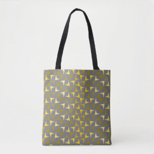 Bolsa Tote Abstrato - Padrão Amarelo e Cinza